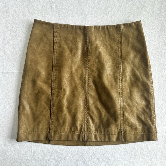 Free People Skirt 4 Mini Brown Faux Suede Modern Femme Mini Boho Western - Picture 1 of 6